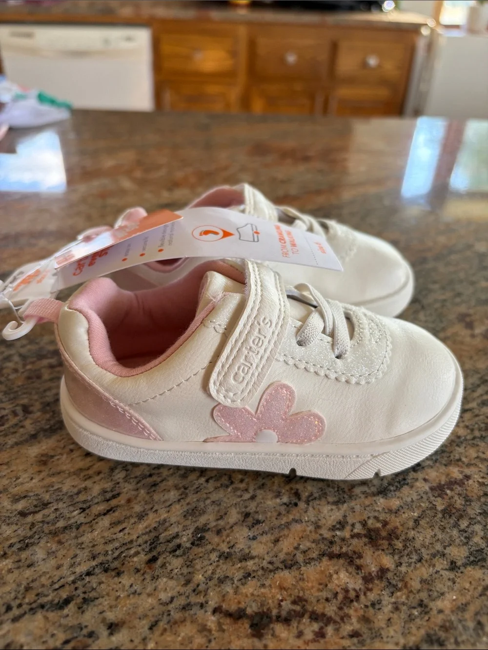 carter's Every Step Cream & Pink Infant Shoes - Size 6